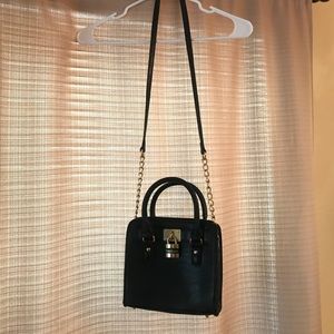 Bebe black purse with gold chain strap
